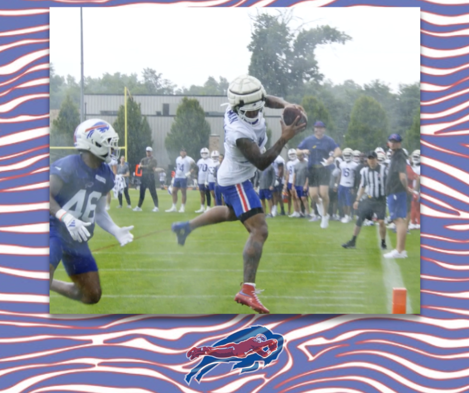 Keon Coleman of the Buffalo Bills catching a touchdown